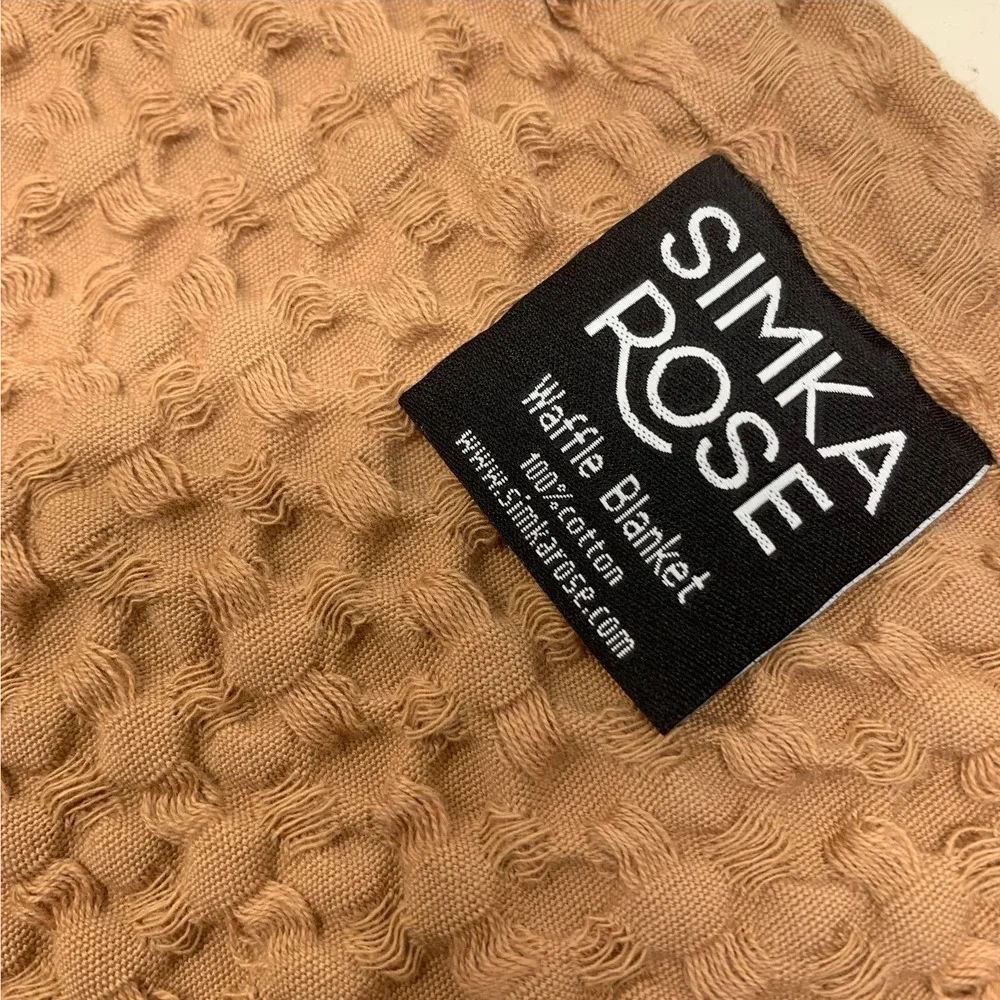 New Simka Rose 100% Cotton Natural Waffle Textured Natural Swaddle Blanket Clay